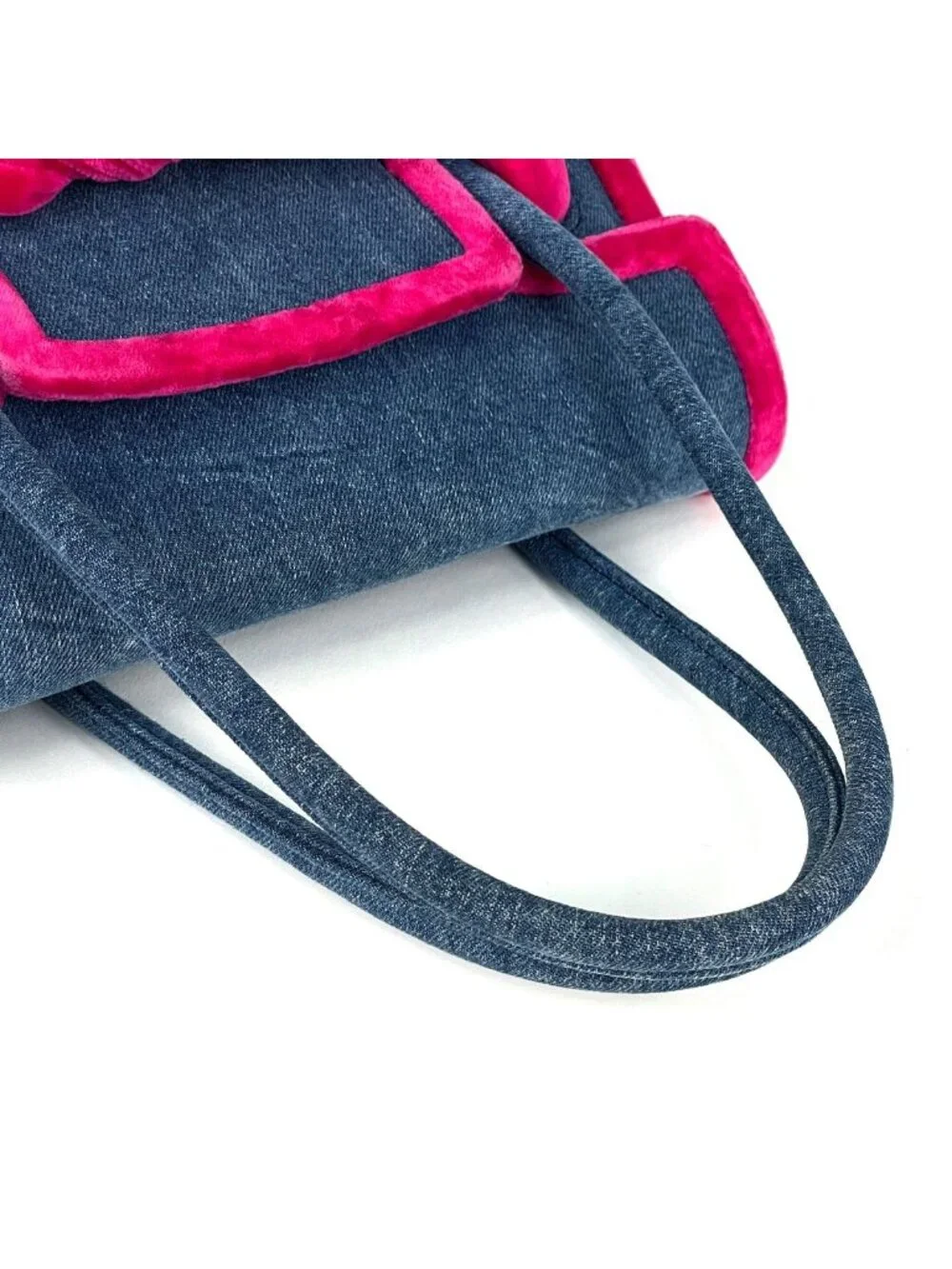 Miu Miu Handbag 2-Way Denim Blue Pink